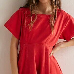 Free People  breezy chic mini dress - poppy red Size L